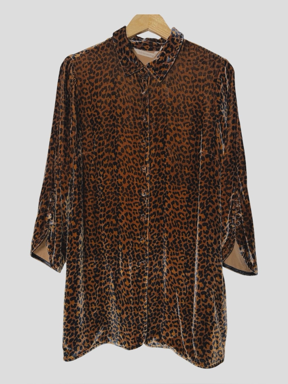 Soft Surroundings Icon Silk Velvet Poets Animal Print Button Up Tunic XS - Picture 7 of 12